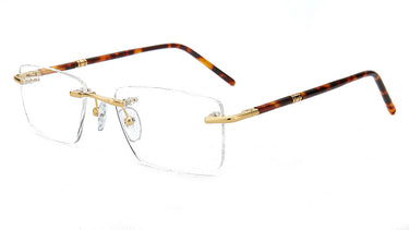 Men Cristal Eyeglasses: Curry - Gold - SpecSMART Eye Clinic (Diagonal View)